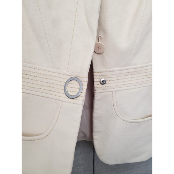 Carlisle Cotton/Cashmere Blend Microfiber Button-Up Blazer w/Pockets Sz 6 Lined - Picture 4 of 6